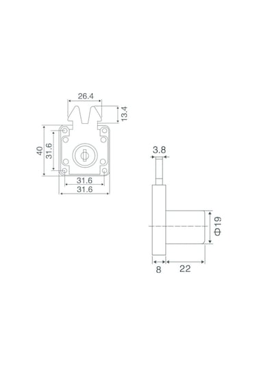 Canex Sürgülü Çekmece Kilidi 22 Mm 10 Adet