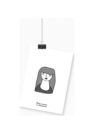 Kadın İllüstrasyon Baskılı A3 Duvar Posteri-5-2543