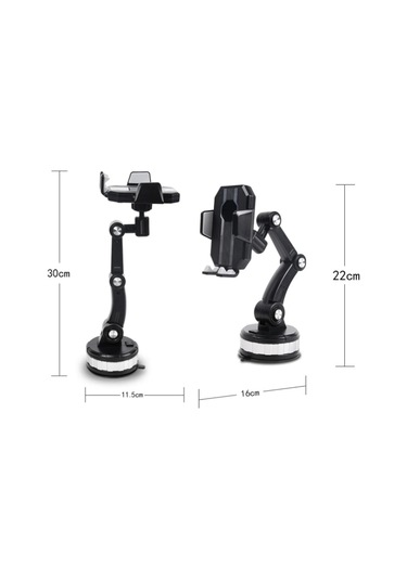 Blue Spectrum Cz64339 Araç İçi Ayarlanabilir Vantuzlu Cep Telefonu Tutucu Siyah