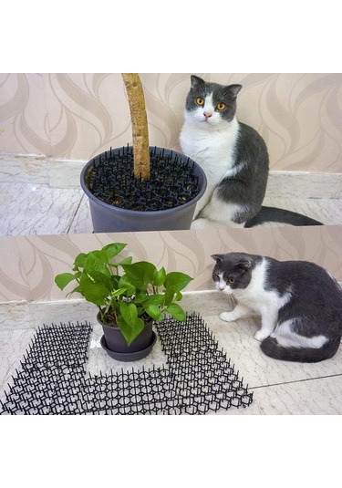 Vkemall Kedi Engelleme Matı, Plastik Tikanlı, Kedi Yatağı/kanepe Koruyucu, Kesilebilir, Esnek Konumlandırma, Siyah, 20x40 Cm