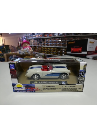 Sunman Klasik Metal Model Araba Chevrolet Corvette 1957 1 : 43 Ö