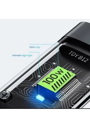 Işıklı 3 İn1 Lightning-micro-type-c 100w Hızlı Şarj Kablosu 3a 1.2m Siyah