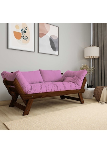 Woodesk Adalar Masif Ceviz-pembe Renk 2li Kanepe Cpt8165-210