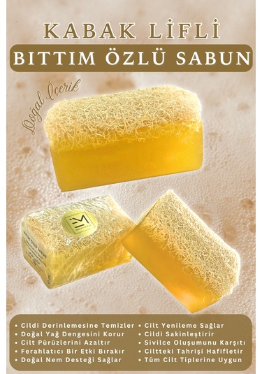 Doğal Kabak Lifli Bıttım Özlü Sabun Cilt Pürüzlerini Azaltır Tahr