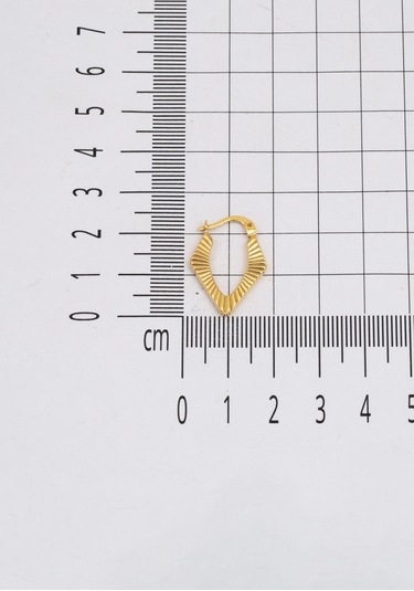 Bilezikci Köşeli Halka Altın Küpe Sarı Altın