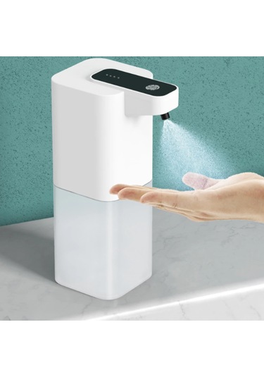 Otomatik Köpük Sabunluk Usb Şarjlı Temassız Dispenser 3 Beyaz