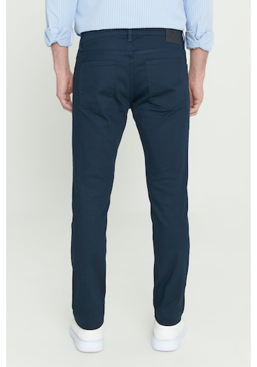 AC&Co / Altınyıldız Classics 360 Derece Her Yöne Esneyen Slim Fit Dar Kesim Diyagonal Desenli Erkek Pantolon Lacivert Çok Renkli