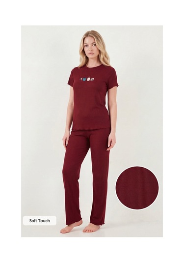 Lela Bayan Pijama Takımı 65770823 Bordo