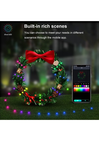 Kosona Bluetooth Akıllı Rgb Led Işık Zinciri, 5m 50 Işık, Usb Beslemeli, Uygulama Ve Kumanda İle Kontrol Edilebilir Dekoratif Işık