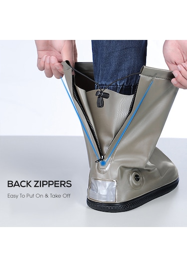 Yuntech01 Siyah Pvc Lastik Su Geçirmez Kaymaz Yağmur Ayakkabı Koruması, Orta Boy, L 37-38 Eu Numara Siyah