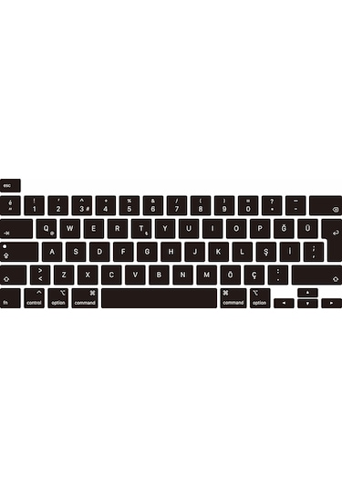 Apple Uyumlu MacBook 16'Inc A2141 Silikon Klavye Koruyucu Tr Türkçe
