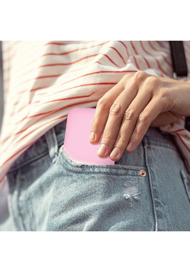 Wezone Led Işıklı 8 Led'li Elden Taşınabilir Katlanabilir Makyaj Aynası, 2x Büyütme Özelliği, Pilli, Pembe Hediyelik Ayna