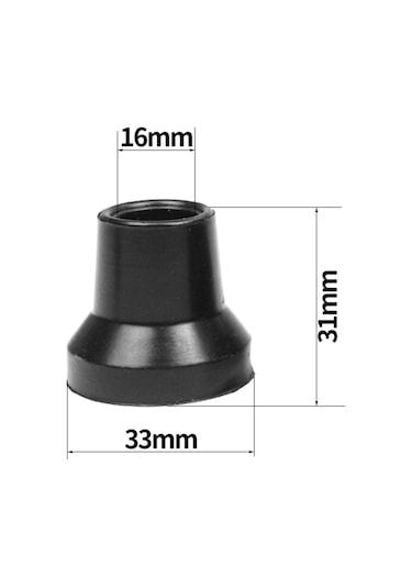 Suntek 4 Adet Koltuk Değneği İpuçları Siyah-16mm-delik