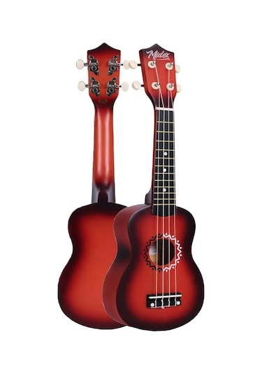 Midex Ukx-500rd Sunburs Efektli Maun Soprano Ukulele Full Set