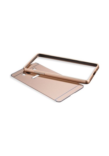 Samsung Galaxy A3 0,7 Mm Metal Bumper Arka Koruma Kapaklı Gold