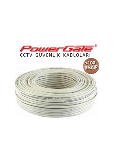Powergate Pro 100mt, 2+1 2x0,50+0,33 %100bakır, Cctv Güvenlik Kablosu 57813547