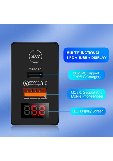 Zuidid 20W Pd + Usb Hızlı Şarj Led Göstergeli