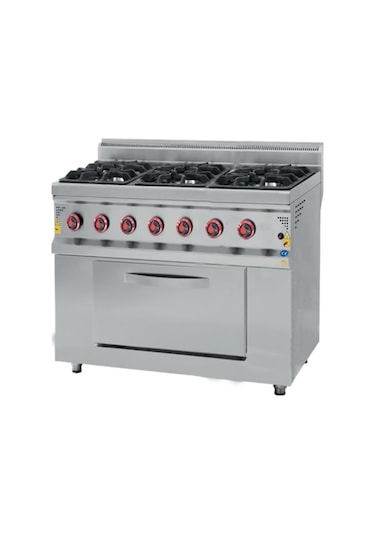 Karacasan Endüstriyel 120 Cm 700 Seri 6 Gözlü Doğalgazlı Kuzine