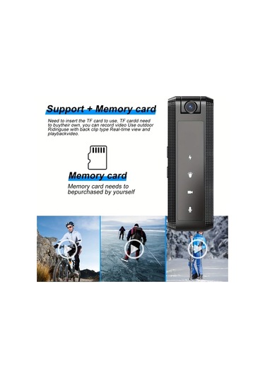 Chuangyinshop Mini Kamera Yerleşik Mikrofon 1080p Titreşim Önleyici Gürültü Azaltma Youtube Vlog Toplantı Seyahat Siyah