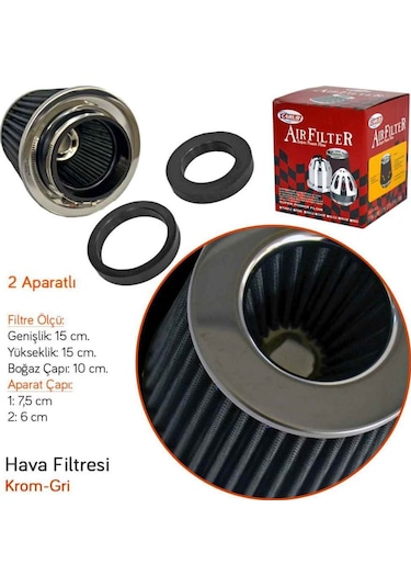 Carub Performans Ses Ve Hp Arttırıcı Açık Hava Filtresi Gri Açık