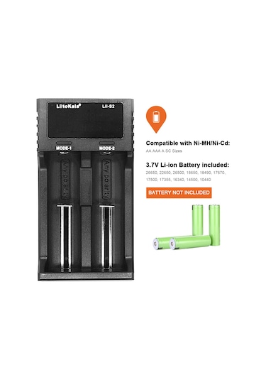 Geeksen Liitokala Lii-s2 Çift Yuvalı Akıllı Şarj Cihazı - 18650/26650/21700/aa/aaa Pil Şarjı, Lcd Ekran, Otomatik Polarite