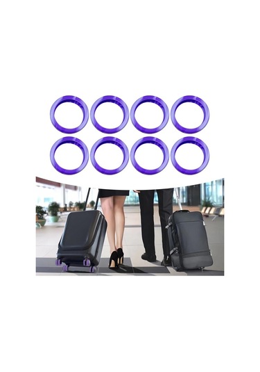 Homyl 8 Adet Bagaj Jant Kapakları Çizikleri Önler Bavul Mor Mor
