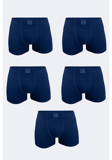 Malabadi Erkek Lacivert 5 Li Pamuk Elastan Boxer 5m074 Lacivert