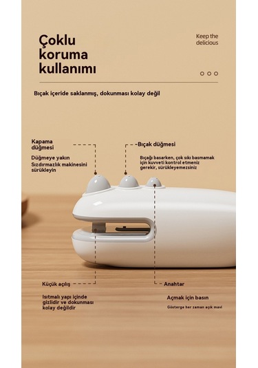 Jian Fan Gıda Vakum Yapıştı Makinesi Ev Mini Plastik Yapıştı Mamakinesi Mutfak Depolama