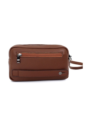 Erkek Taba Renk Lüks El Ve Bileklik Kemerli Portföy El Çantası Taba