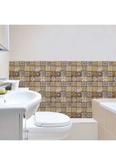 Qingmipy Kalıcı Pvc Otomatik Yapışkan Masaüstü Mobilya Yenileme Sticker - Siyah Tuğla Desenli 3d Duvar Kağıdı 10 Adet Paket Diğer