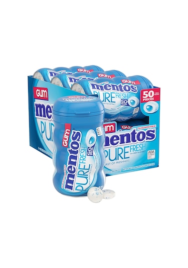 Mentos Pure Fresh Nane Aromalı Şekersiz Draje Sakız 4 Adet * 60 G