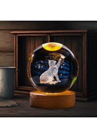 Suntek Magideal Çalışma Için Usb Kablosu Ile 6cm Şeffaf Top Gece Kedi Çok Renkli