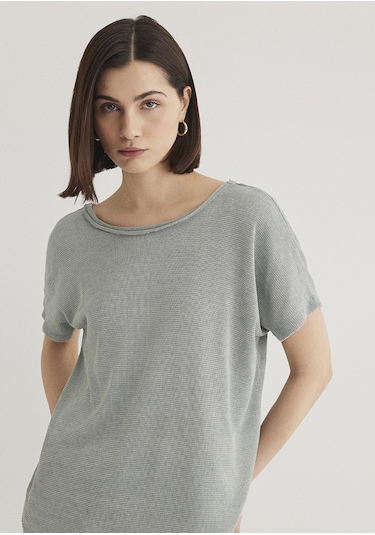 Mavi - Dokulu Gri Basic Tişört 167311-81325 Gri