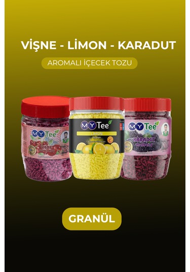 Mytee 3'lü Limon - Vişne - Karadut Aromalı Granül İçecek Tozu 3 X 250gr 750 G
