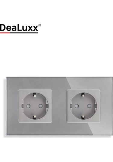 Dealuxx Cam Çerçeveli İki Pimli Gri Priz 193877879