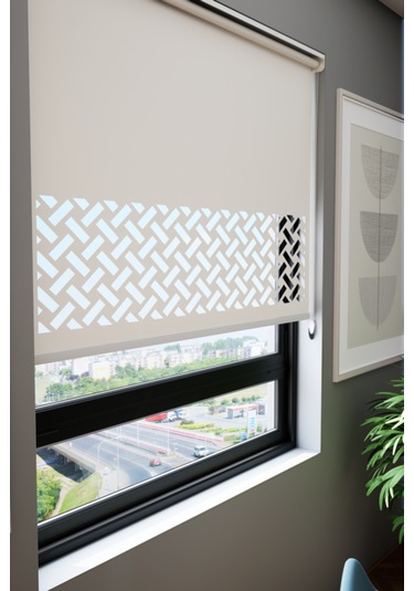 Lazer Kesim Mat Stor Perde, Lazer Kesimli Klasik Serisi, C-7001 Beyaz Renk Beyaz