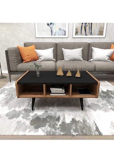 Arnetti Line Modern Salon Sehpası Orta Sehpa Lidya Siyah