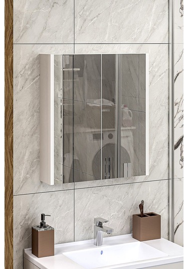 Soft Banyo Üst Dolap,banyo Üst Modül Beyaz