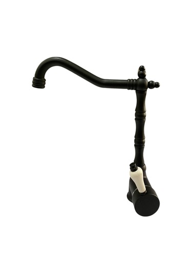 Rudi Armatür 360 Döner Gövdeli Üstün Kalite Pirinç Malzeme Rustik Eviye Bataryası Siyah