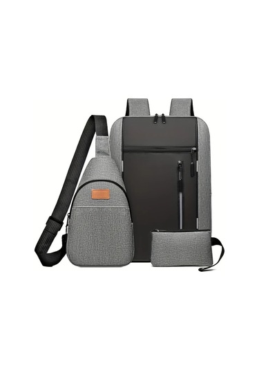 Xuweiwei Mavi 3 Adet Is Seyahat Sirt Cantasi Seti Oxford Kumaş Laptop Cantasi Capraz Askili Canta Ve Cuzdan MAVİ