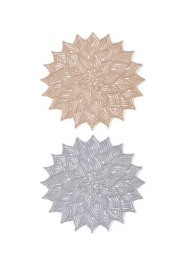 Altın Coaster Temizlemesi Kolay Yemek Masası Koruyucu Ped Isıya Dayanıklı Çiçek Şekli Fincan Mat Ev Mutfak İçin Altın