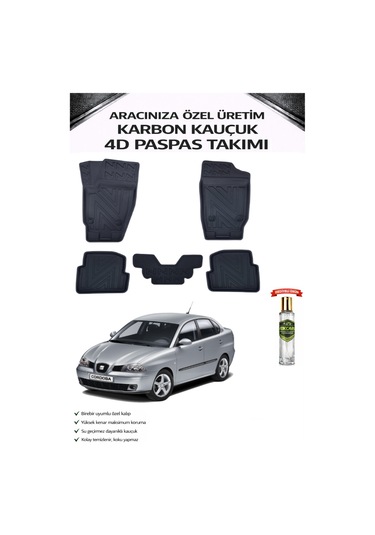 Seat Cordoba 2002 Model Aracınıza Özel Karbon Kauçuk Paspas Takımı