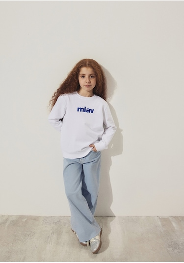 Mavi - Miav Baskılı Beyaz Sweatshirt 6610031-620 Beyaz