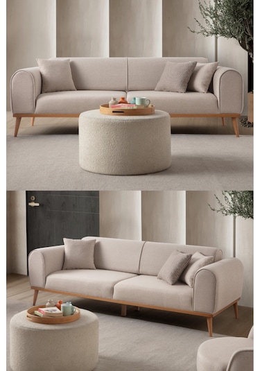 Rebull 3'lü Koltuk Sütlü Kahve