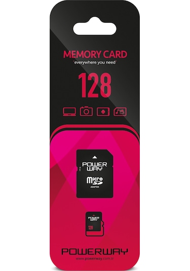 Powerway 128 GB MicroSDHC Hafıza Kartı + Adaptör