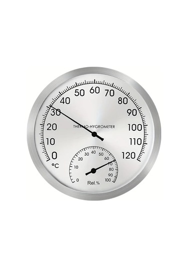 Topshop1 Anjkflur Simli 12.7 Cm Paslanmaz Celik Termometre Higrometre Fahrenheit Selcius Ic Dis Mekan