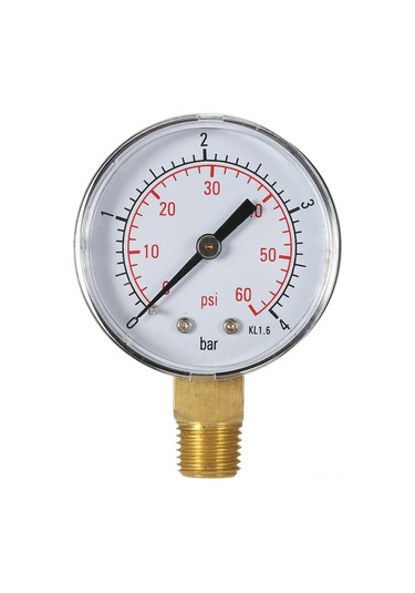 Fosenze Kompakt Ve Taşınabilir 50mm Çift Skaleli Hidrolik Basınç Ölçer 0-60psi/0-4bar