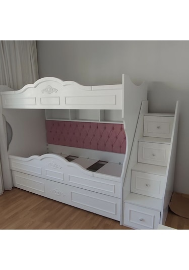 Çocuk Ranzası Beyaz - Çıtalı Model