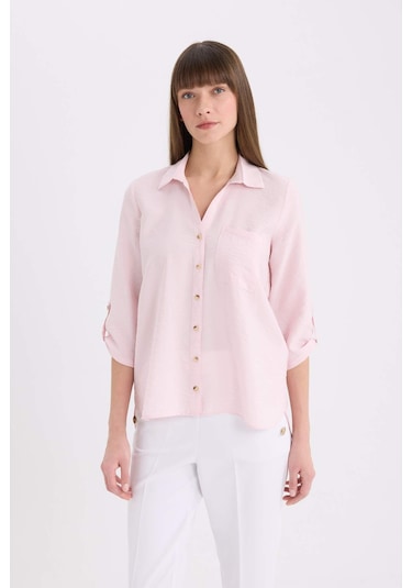 DeFacto Regular Fit Basic Düz Uzun Kollu Gömlek M9407AZ25SPPN688 DeFacto Regular Fit Basic Düz Uzun Kollu Gömlek M9407AZ25SPPN688
