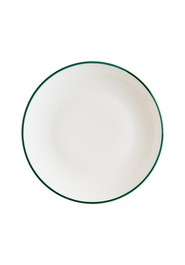 Linea Green Gourmet 21 Cm 12 Adet Porselen Yeşil Kenar Çizgili Dü